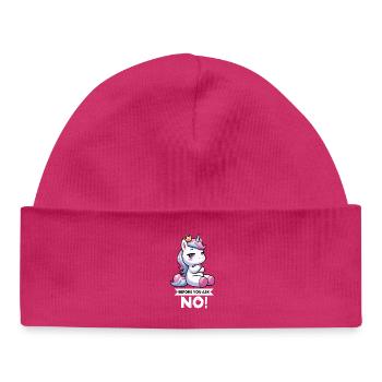 Avant que vous ne demandiez, pas de licorne licorne fan de licorne - Bonnet bébé bio - hot pink - Devant