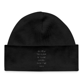 White success - Baby Organic Beanie - black - Front