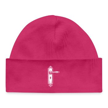 Installation de la porte - Bonnet bébé bio - hot pink - Devant