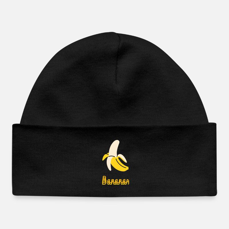 Illustration pop art de banane - Design amusant de banane - Bonnet bébé bio - noir