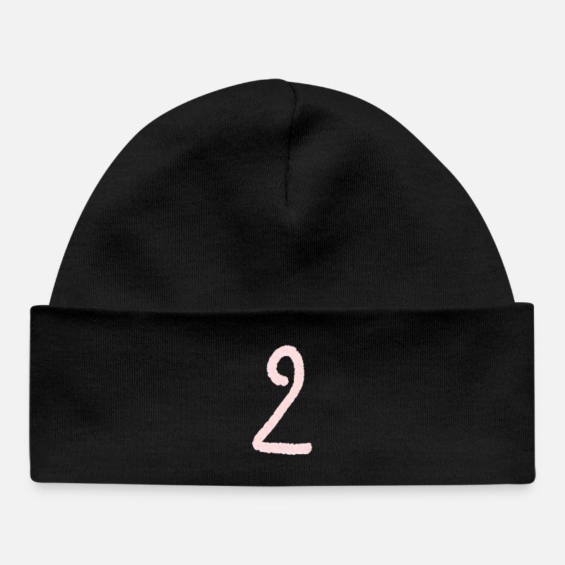 Chiffre 2 - Bonnet bébé bio - noir