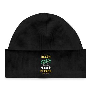 Plage, s’il te plaît, et laisse-moi me détendre - Bonnet bébé bio - noir - Devant