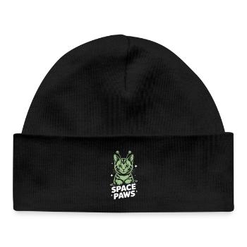 Space Cat Astral Paws - Baby Organic Beanie - black - Front
