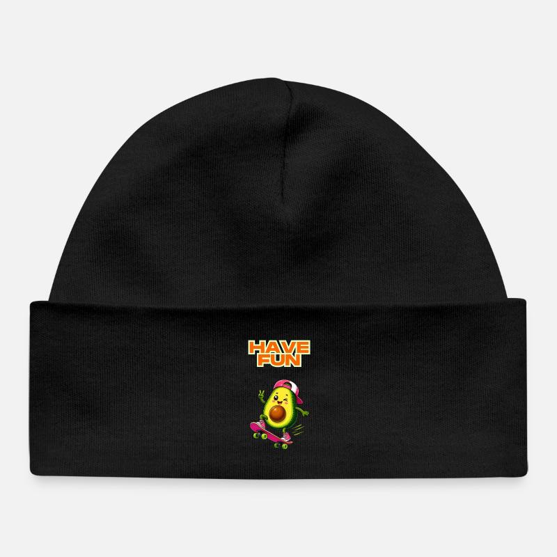 Plaisir de skate à l’avocat - Bonnet bébé bio - noir
