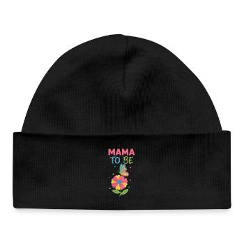 Révélation du sexe Maman pour être la mère de la baby shower Papa - Bonnet bébé bio - noir - Devant
