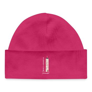 Schweinfurt, kultiger Schrotturm, Bayern - Baby Organic Mütze - hot Pink - Vorne