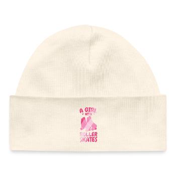Roller Skating Girl - Baby Organic Beanie - black - Front