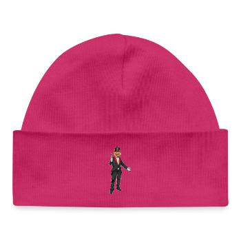 Jack O'Lantern Halloween Wizard - Baby Organic Beanie - hot pink - Front