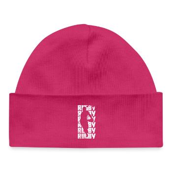 Joueur de rugby - Bonnet bébé bio - hot pink - Devant