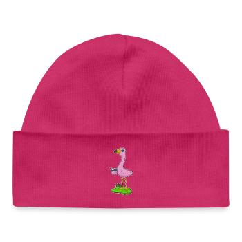 Flamingo Book - Baby Organic Beanie - hot pink - Front