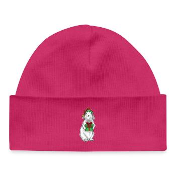 Forfait Noël lapin - Bonnet bébé bio - hot pink - Devant