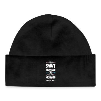 Saint Bernard Dog Saying - Baby Organic Beanie - black - Front