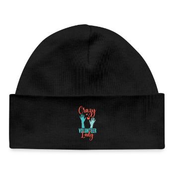 Appréciation du Bénévolat Volontaire Folle Bénévole - Bonnet bébé bio - noir - Devant