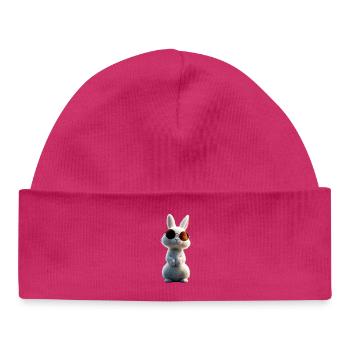 Mountain Rabbit Arctic Hare Albino Rabbit White Rabbit - Baby Organic Beanie - hot pink - Front