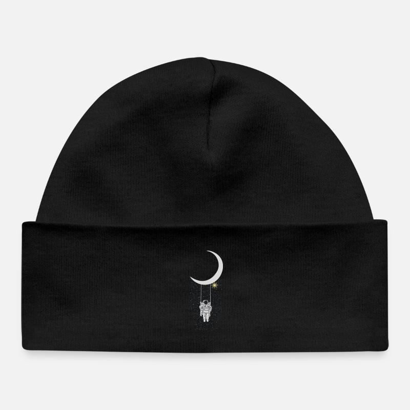 astronaute - Bonnet bébé bio - noir