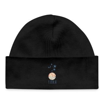 The constellation of Libra - Baby Organic Beanie - black - Front