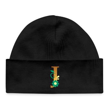 J - Baby Organic Beanie - black - Front