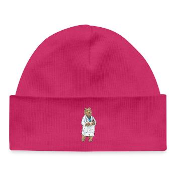 Stéthoscope Bear Doctor - Bonnet bébé bio - hot pink - Devant