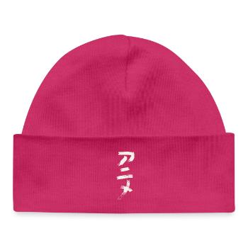 Anime - In Japanese - Baby Organic Beanie - hot pink - Front