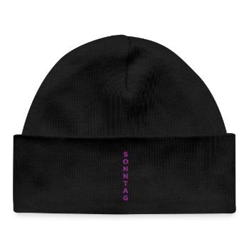 Sunday - purple - Baby Organic Beanie - black - Front