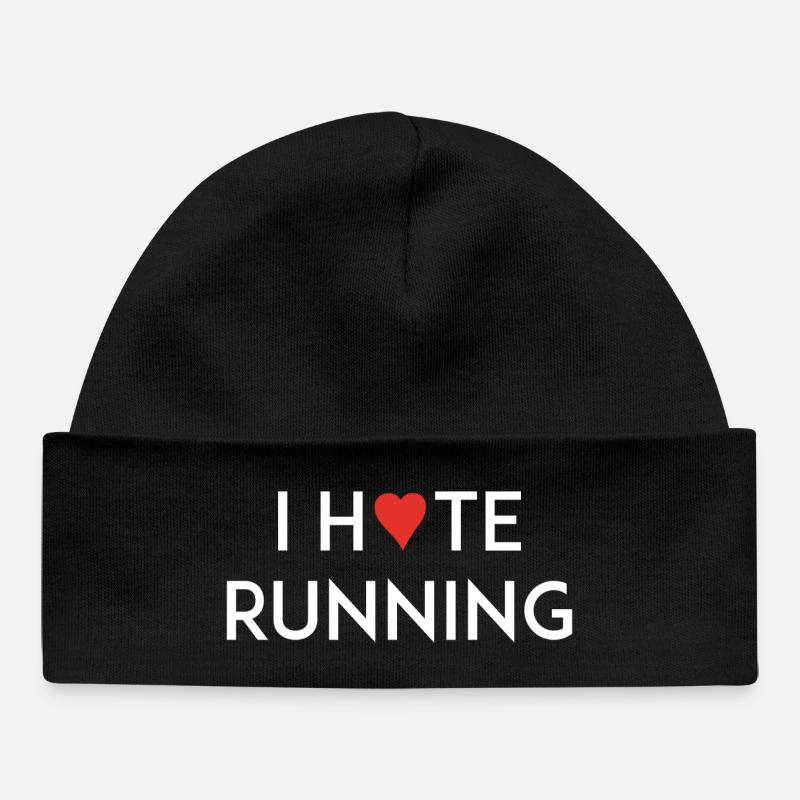 I Love/Hate Running - Baby Organic Beanie - black