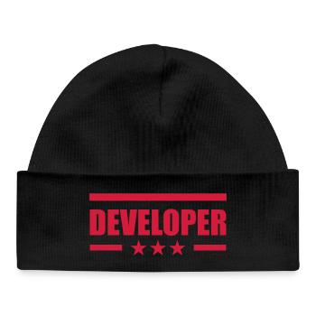 Developer - Baby Organic Beanie - black - Front