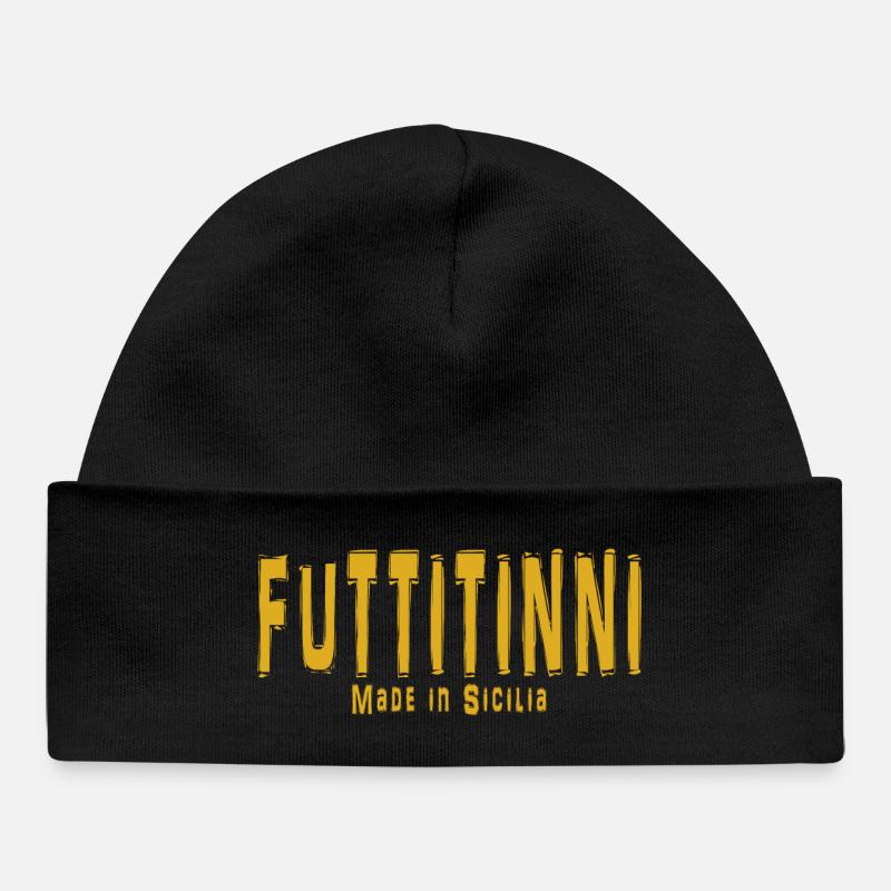 futtitinni t-shirt Sicile Sicilien Sicilien - Bonnet bébé bio - noir