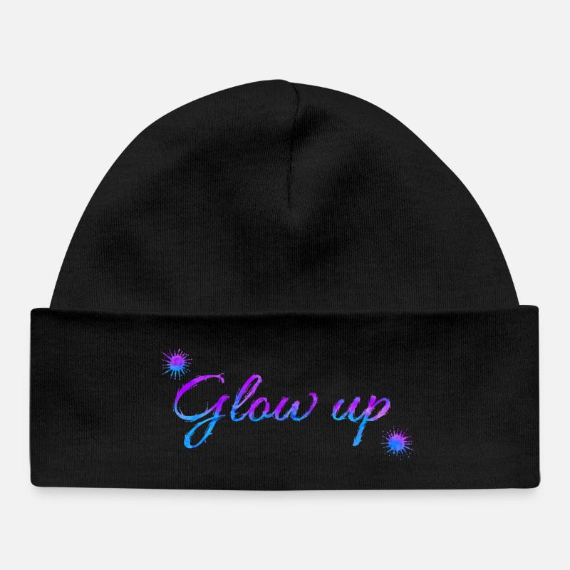 Glow up - Baby Organic Beanie - black