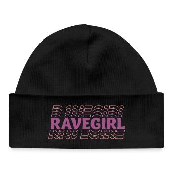 Ravermädchenzeichnung für Festival, Rave, EDM, Tanz - Baby Organic Mütze - Schwarz - Vorne
