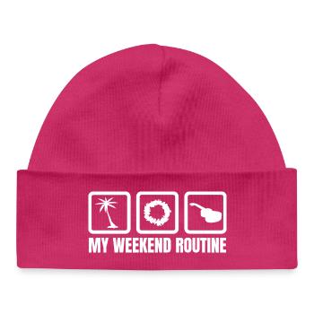 Ukulele Player Weekend - Baby Organic Beanie - hot pink - Front