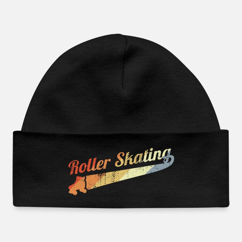 Patinage à roulettes vintage - Bonnet bébé bio - noir