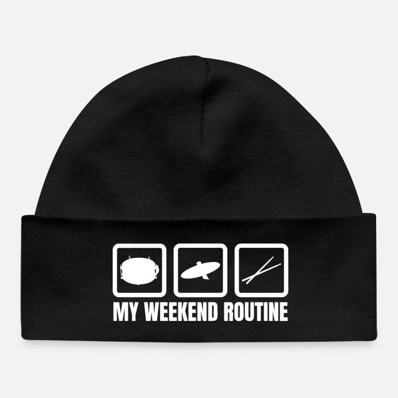 Routine du week-end du batteur - Bonnet bébé bio - noir