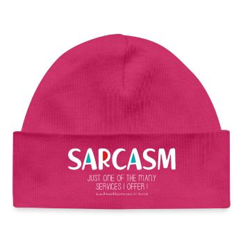 Sarcasm (dark) - Baby Organic Beanie - hot pink - Front