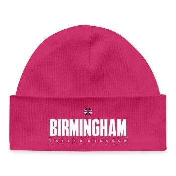 Birmingham Bold Union Typography - Baby Organic Beanie - hot pink - Front