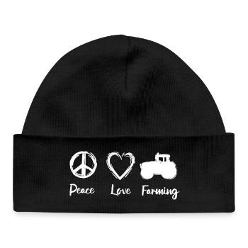 Peace Love Agriculture - Baby Organic Beanie - black - Front