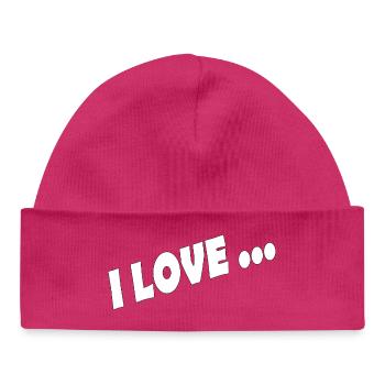 J’ADORE ... - Bonnet bébé bio - hot pink - Devant