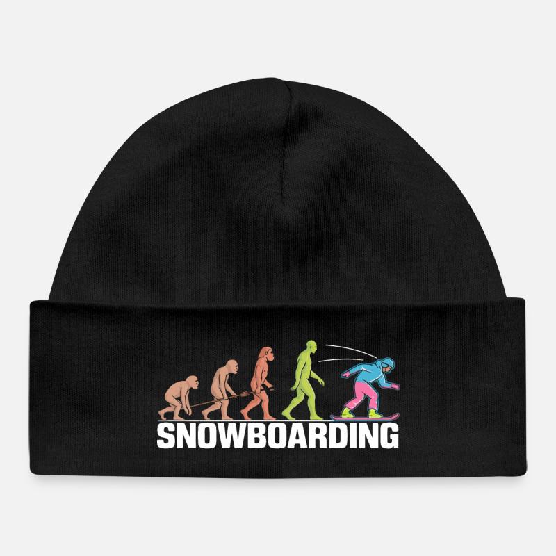 Evolution of Snowboarding Design - Baby Organic Beanie - black