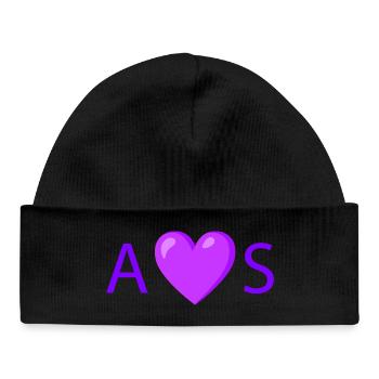 Design de typographie minimaliste Heart Love - Bonnet bébé bio - noir - Devant