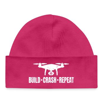 Drohne Build Crash Repeat - Baby Organic Mütze - hot Pink - Vorne