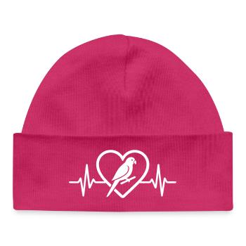 Perruche Cœur - Bonnet bébé bio - hot pink - Devant