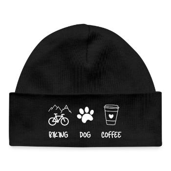 Cyclist Dog Coffee - Baby Organic Beanie - black - Front