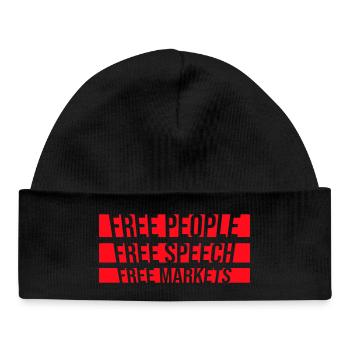 Free Speech Markets People Libertarian Freedom Logo - Baby Organic Beanie - black - Front