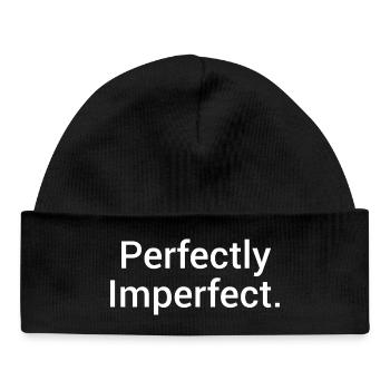 Perfectly Imperfect. – Minimalist statement - Baby Organic Beanie - black - Front