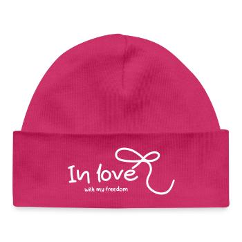 Amoureux de la liberté - Bonnet bébé bio - hot pink - Devant