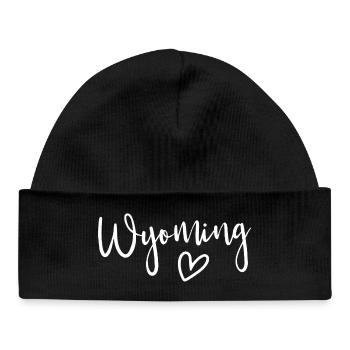 Wyoming Heart Women's Love Wyoming - Baby Organic Beanie - black - Front