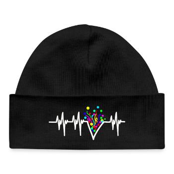Heartbeat Konfetti Karneval Party - Baby Organic Mütze - Schwarz - Vorne