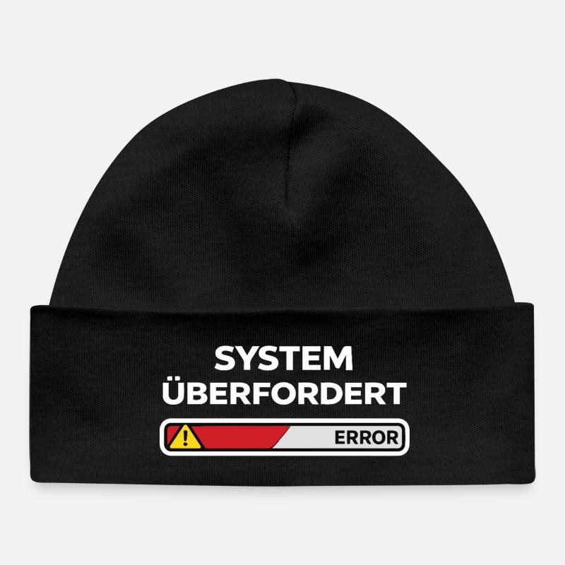 System überfordert Error - Baby Organic Mütze - Schwarz