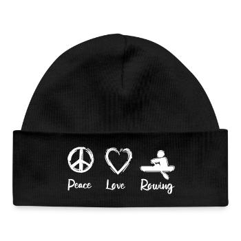Peace Love Rowing - Baby Organic Beanie - black - Front