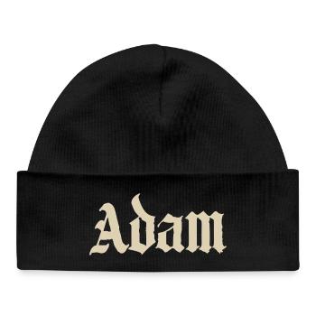 Adam Gothic Script Tee - Baby Organic Mütze - Schwarz - Vorne