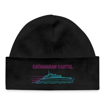 Synthwave Catamaran Cartel - Baby Organic Beanie - black - Front